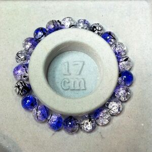 10mm purple cracked glass bead bracelet